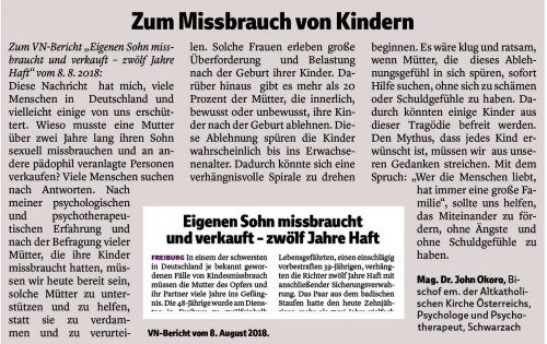 VN–Bericht vom 11. August 2018.
