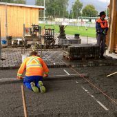 Baseballfeld steht vor Fertigstellung