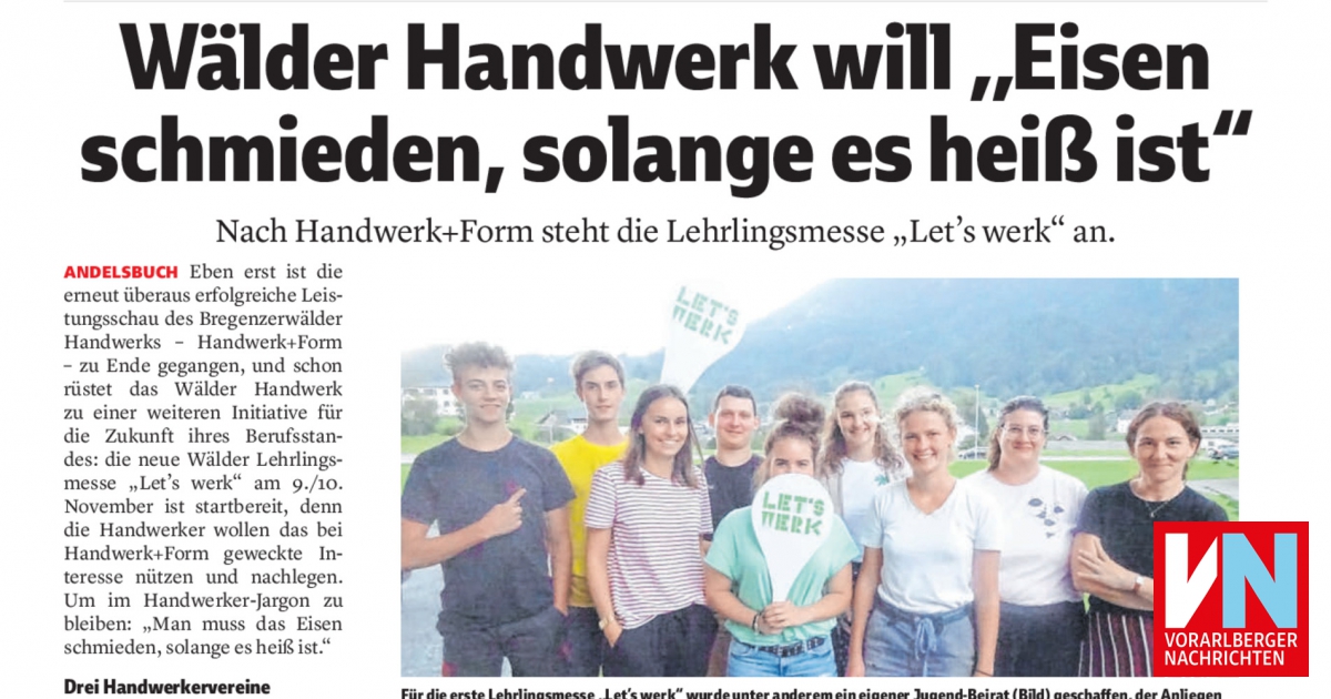 Wälder Handwerk will „Eisen schmieden, solange es heiß ist“ - VN Heimat