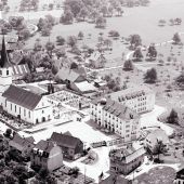 Vorarlberg im Wandel – aus der Drohnen-Perspektive. Ortszentrum von Hörbranz
