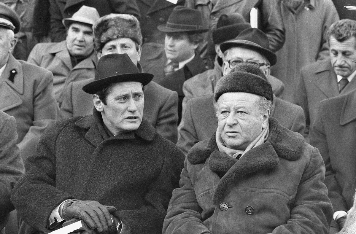 Finanzminister und Vizekanzler Hannes Androsch (mit Kanzler Bruno Kreisky) bei der Eröffnung des Arlbergtunnels am 1. Dezember 1978. ⇒Volare