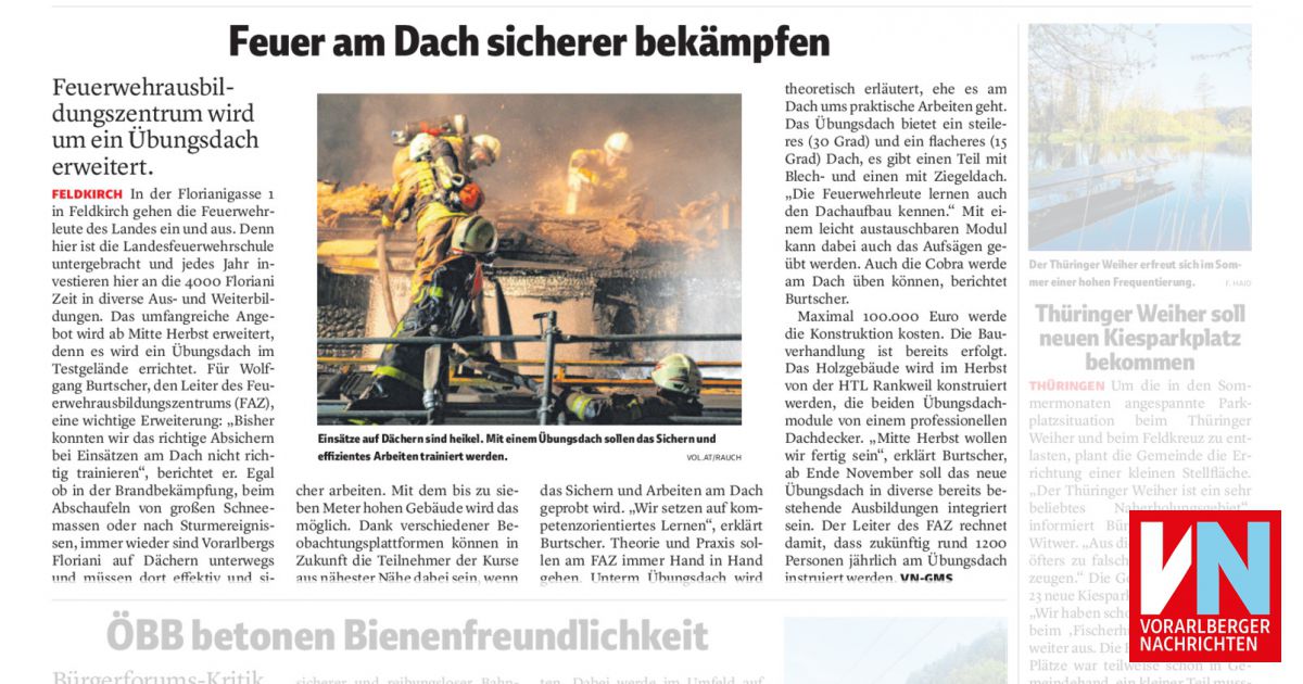Feuer am Dach sicherer bekämpfen - Vorarlberger Nachrichten | VN.AT