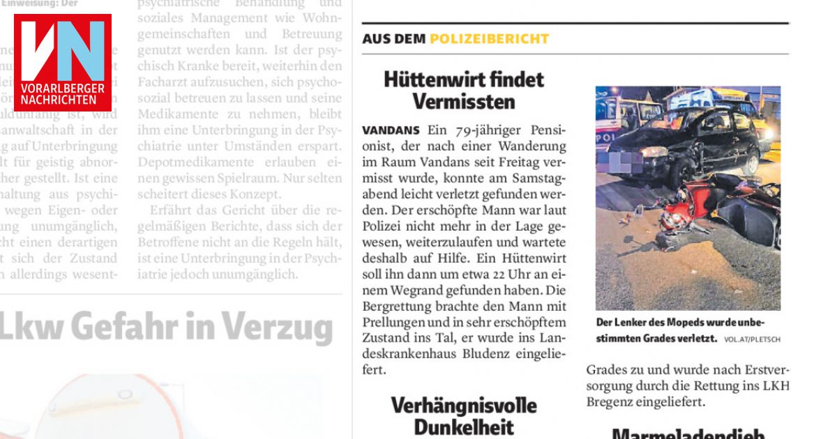 Aus dem Polizeibericht - Vorarlberger Nachrichten | VN.AT