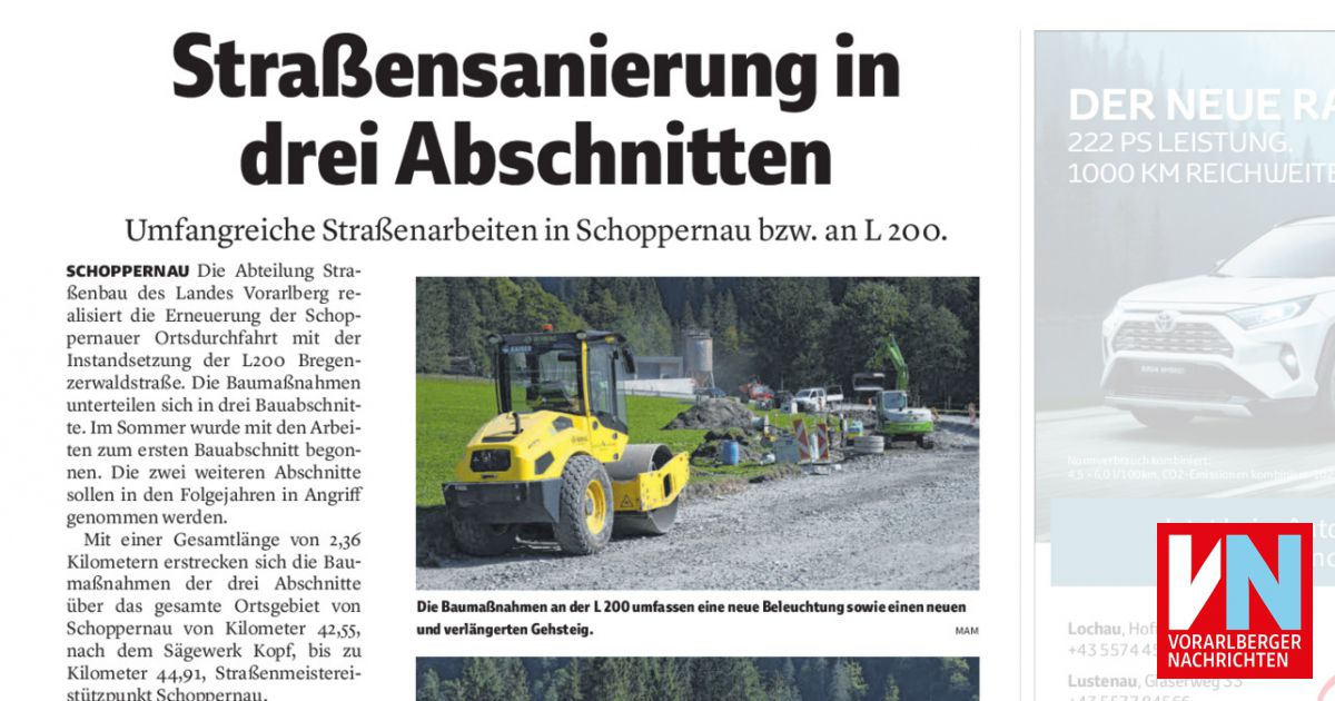 Straßensanierung in drei Abschnitten - Vorarlberger Nachrichten | VN.AT