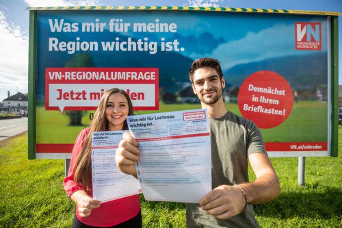 Der Fragenkatalog für 18 Regionen, Städte und Gemeinden wird in ganz Vorarlberg verteilt.  VN/SAMS