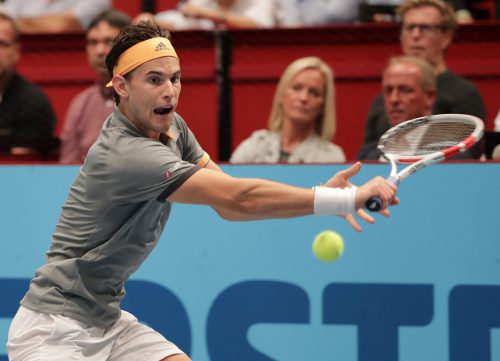 Zwei Doppelfehler brachten Dominic Thiem zu Beginn 0:2 in Rückstand, doch mit Fortdauer der Partie wurde er immer stärker. gepa