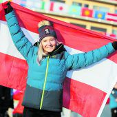Amanda Salzgeber trägt Österreichs Fahne