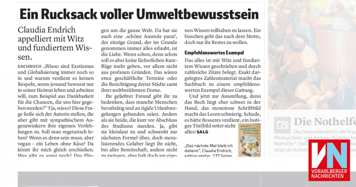 Ein Rucksack Voller Umweltbewusstsein Vorarlberger Nachrichten Vn At