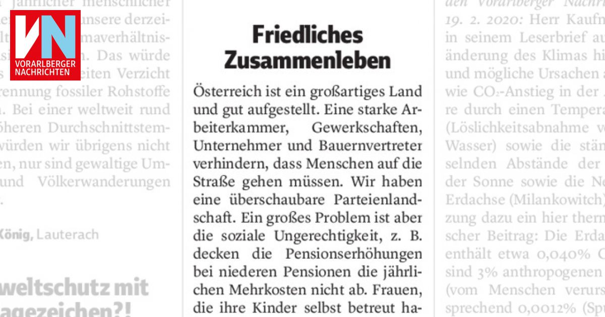 Friedliches Zusammenleben Vorarlberger Nachrichten VN.AT