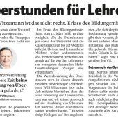 „Bezahlte Überstunden für Lehrer auch jetzt“