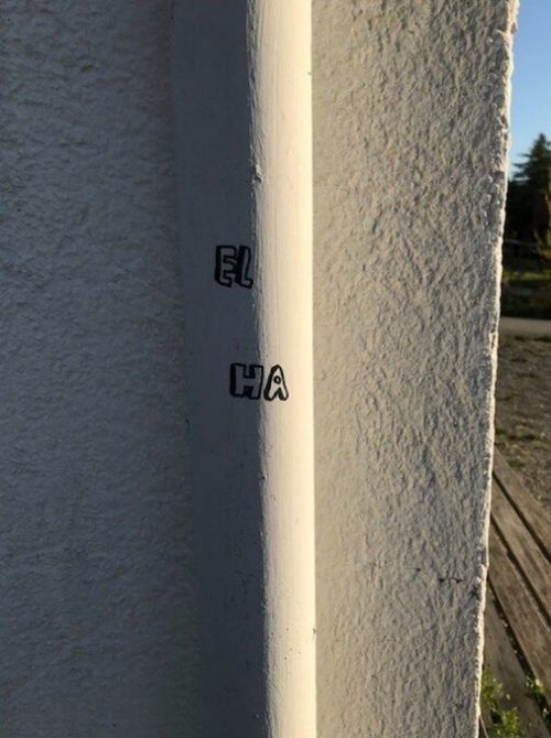Auf vier Gebäude wurden die Buchstaben „EL“ und „HA“ gesprüht.  Polizei
