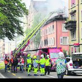 Ehemaliges Hotel in St. Gallen in Flammen