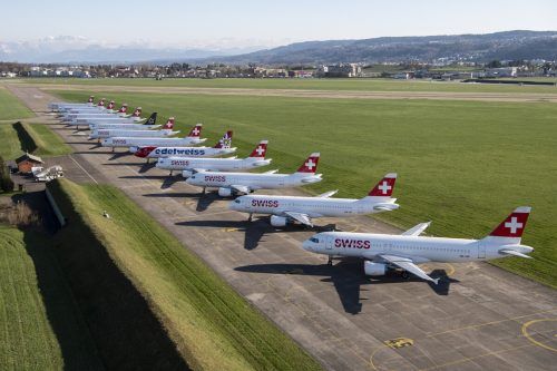 Die Swiss verlängert ihren Not-Flugplan bis Ende Mai.  AP