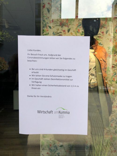 Die Wirtschaft amKumma informiert über die neuen Vorschriften.