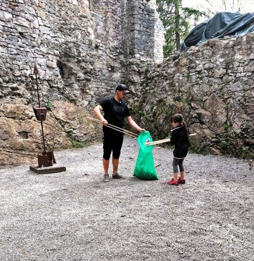 Familie Winkler aus Altach war bereits auf Alt-Ems unterwegs. Stadt