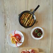 Spargelgratin mit Buchweizenmiso