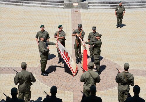 In der Walgaukaserne Bludesch fand gestern erstmals eine Angelobung unter Ausschluss der Öffentlichkeit statt. Militärkommando Vlbg.