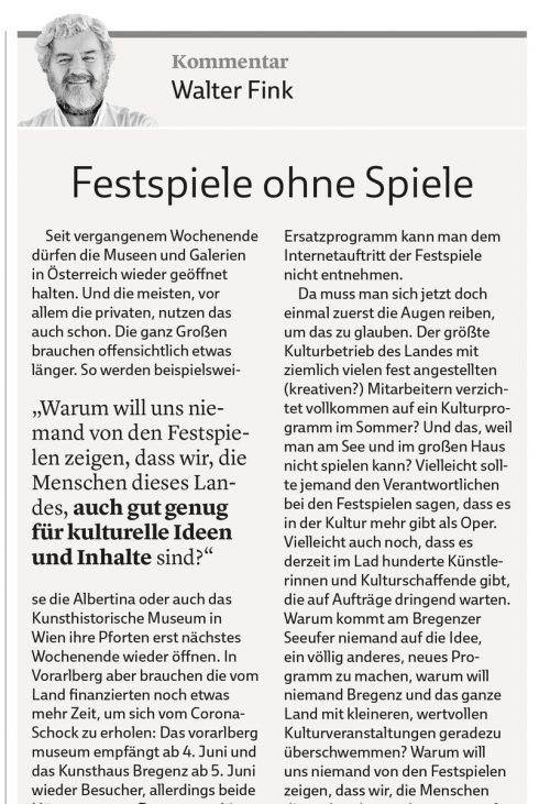 Kommentar von Walter Fink vom 23. Mai 2020.