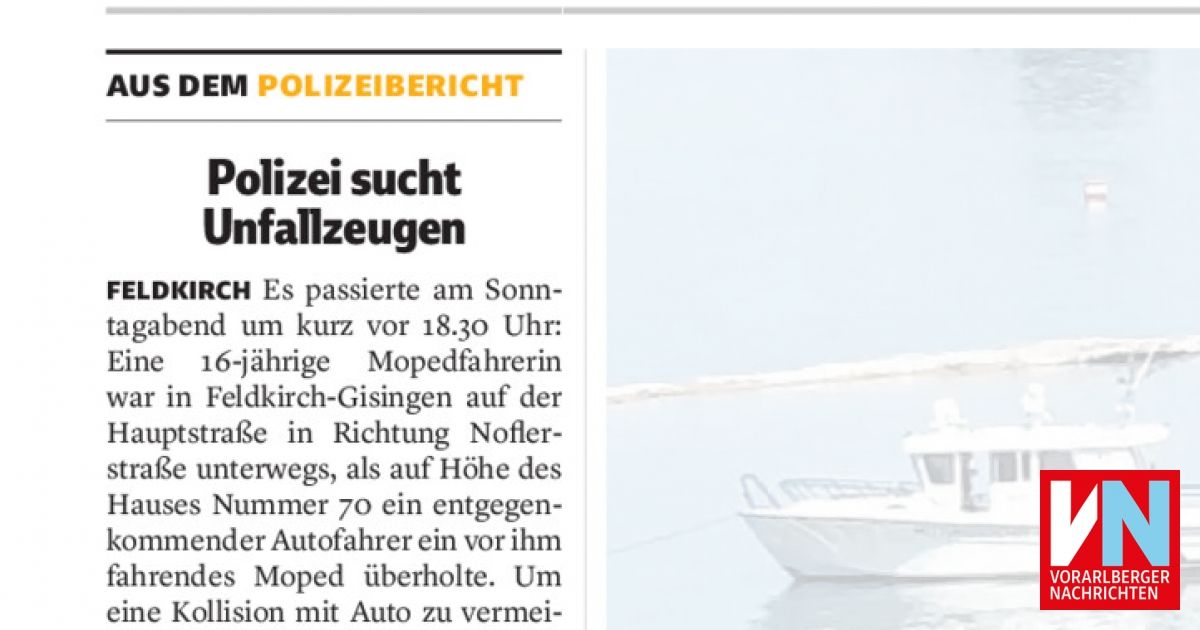 Aus dem Polizeibericht - Vorarlberger Nachrichten | VN.AT