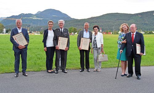 Das geehrte Quartett mit Begleitung.