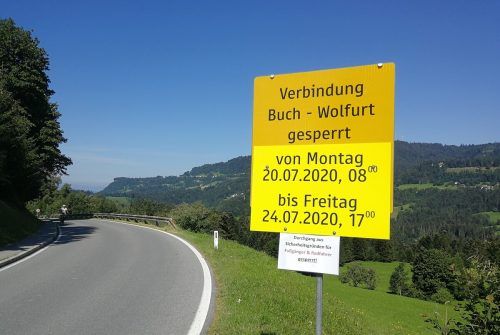 Derzeit finden Bauarbeiten auf der L14 zwischen Wolfurt und Buch statt. MST