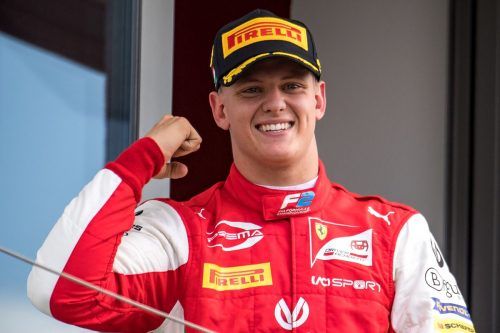 Die Freude über den dritten Rang in Ungarn war bei Mick Schumacher klar ersichtlich. AFP