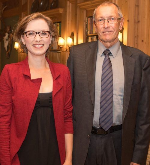 Lisa Herzog, Tractatus-Preisträgerin 2019, mit Konrad Paul Liessmann.  lechner