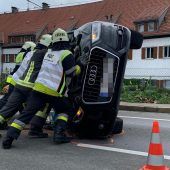 Auffahrunfall mit Überschlag in Lochau