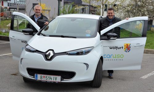 Mobilitätsgemeinderat Robert Hasler (l.) und Bürgermeister Christian Natter sehen im Carsharing eine attraktive Form der Mobilität.