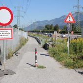 Radwegteilstück in Bürs gesperrt