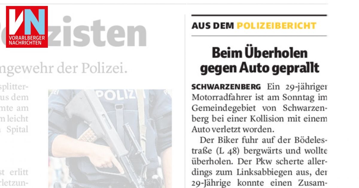 Aus dem Polizeibericht - Vorarlberger Nachrichten | VN.AT