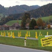 Gelbe Pfeile zielen auf schlechtes Gewissen ab