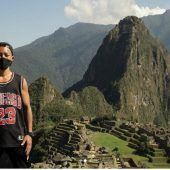 Einziger Tourist in Machu Picchu