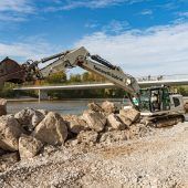 Bregenzerach-Baustelle ohne Besucher