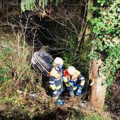 Auf Pfänderstraße Wild ausgewichen und überschlagen