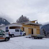Arbeiten an neuer Talstation in Sonntag im Finale