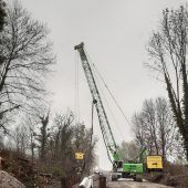 Straßensperre im Bregenzer Vorkloster