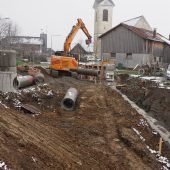 Bagger schaufeln für Dünser „Dorfhus“