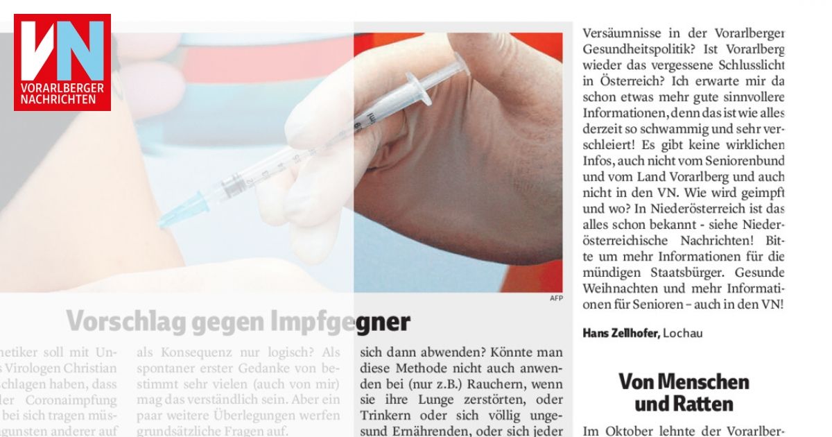 Impfbeginn für Senioren 65+ - Vorarlberger Nachrichten | VN.AT