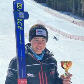 Heim im Super-G auf dem Podest