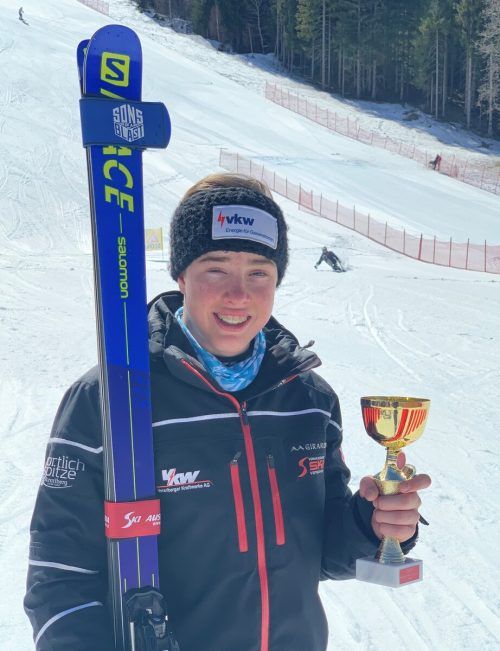Der Kleinwalsertaler Leo Heim holte ÖM-Bronze im Super-G der U-15-Klasse. VSV