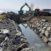Arbeiten beim Oberlochauerbach wurden wieder aufgenommen