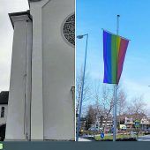 Regenbogenfahne bei Pfarre Altenstadt ­gestohlen