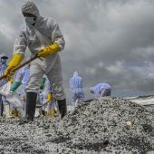 Plastikteilchen verschmutzen Strand