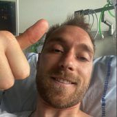 Eriksen verfolgt sein Team am Fernseher