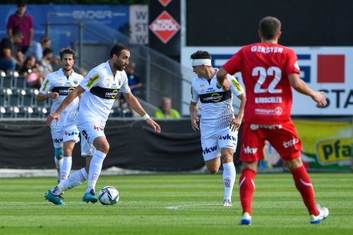 Altachs Neuzugänge Adthe Nuhiu und Dominik „Turban“ Reiter sorgten vor allem in der Anfangsphase des Testspieles gegen FC Dornbirn für enorm viel Dampf. gepa