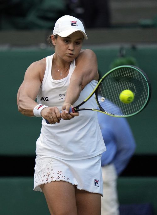 Ashleigh Barty steht erstmals in Wimbledon im Viertelfinale. AFP