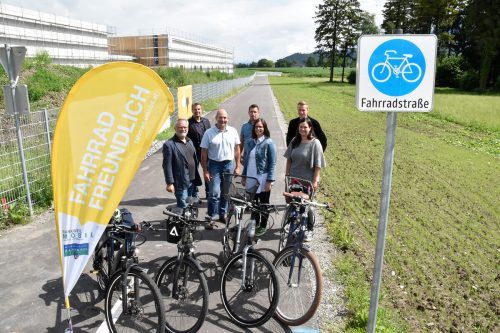 Das Projektteam nahm den neuen Radweg in Rankweil-Brederis vor Kurzem offiziell in Betrieb. Marktgemeinde