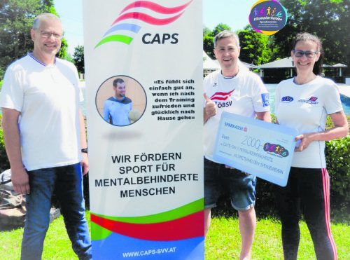 Die Spendenübergabe fand in den Hohenemser Rheinauen statt. CAPS
