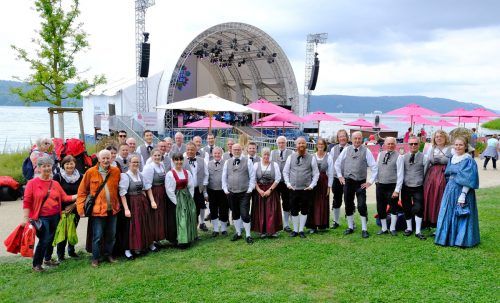 Die Stadtkapelle Bregenz-Vorkloster freute sich, auf der Landesgartenschau in Überlingen endlich wieder vor Publikum spielen zu können.